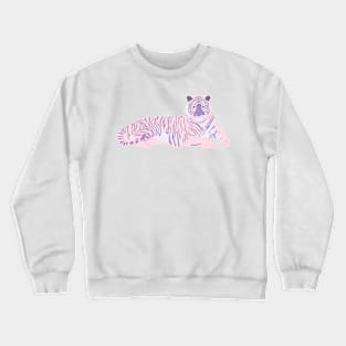 Pink Tiger Digital Illustration Crewneck Sweatshirt